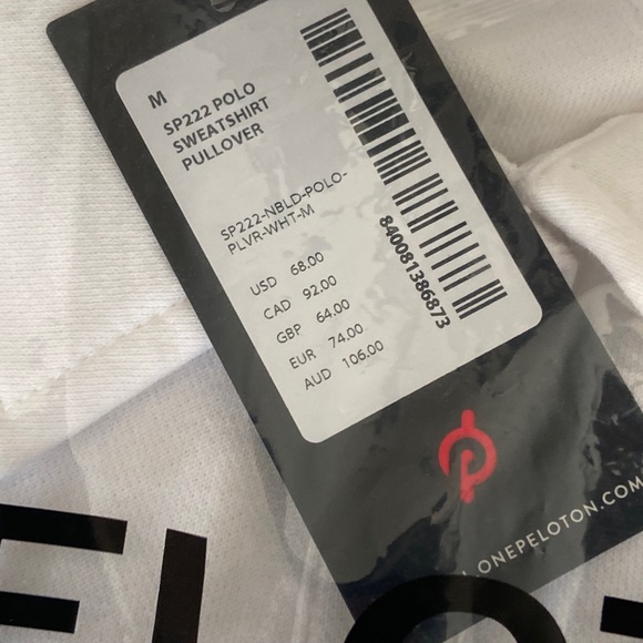 Peloton Women’s Polo Sweatshirt Pullover White w/ Graphic Back - Picture 7 of 16